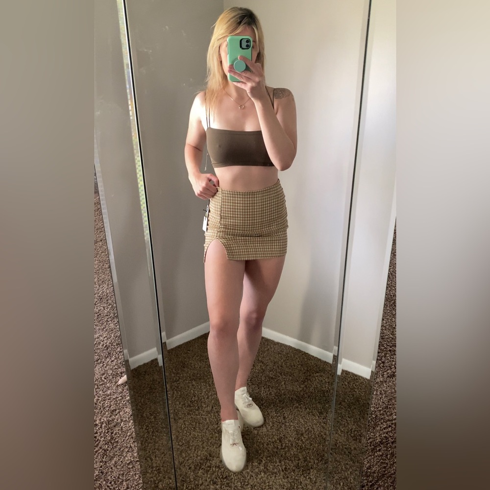 Originality Blue Green Mini Skirt